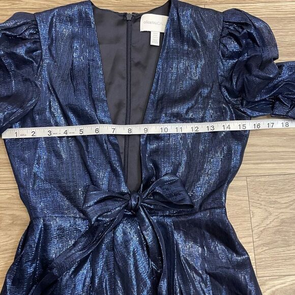 Alice McCall Blue Night Moves Metallic Cocktail Mini Dress - Picture 7 of 13
